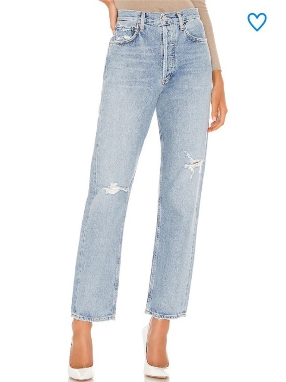 AGOLDE Light Blue Straight Leg Jeans